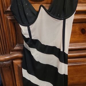 Elegant Black and White Women's Intimate Dress